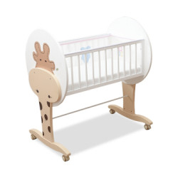 法国babysing婴儿床 实木多功能宝宝摇篮床进口松木拼接大床BB床 长颈鹿 90x45cm
