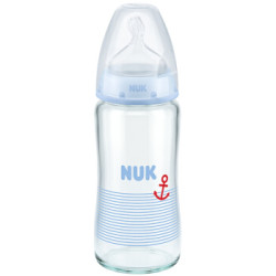 NUK 宽口径耐高温玻璃奶瓶 240ml *2件