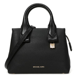 MICHAEL KORS 女士ROLLINS黑色牛皮手提单肩包
