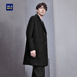 HLA 海澜之家 HWDAD4E072A 男士单排扣长款针织大衣西装领大衣外套