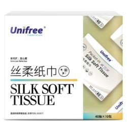 unifree 婴儿柔纸巾抽纸三层40抽*10包+凑单品
