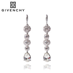 Givenchy/纪梵希 奢华系列闪耀 施华洛世奇人造水晶银色长款女士耳坠 60461118