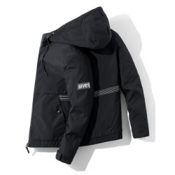 鸭鸭 夹克男 2019冬季新品男装港风潮宽松工装外套大码男装 GSJK0033黑色 XL *2件