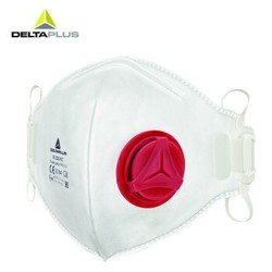 代尔塔 N95防PM2.5带呼吸阀口罩 耳带型  防尘防雾霾防油漆防护口罩 小红(10只盒装)FFP3成人用 *6件
