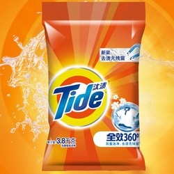 汰渍(Tide)全效360°洗衣粉(洁雅百合香型)3.8kg/袋 *3件