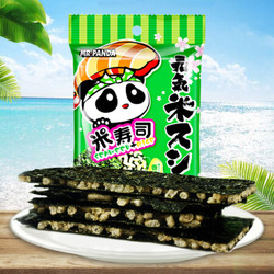 熊猫先生泰国进口米寿司咸味脆米夹心海苔脆片5g*4 *16件