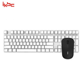 ikbc W210白色红轴机械键盘+W2黑色无线鼠标 无线键鼠套装