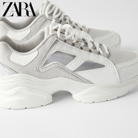ZARA 15419001001 女款白色亮光网眼运动鞋