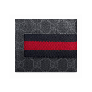 GUCCI 古驰 Signature Web系列 男士短款钱包 408827 KHN4N 1095 灰色