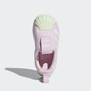 adidas Originals Superstar系列 女童三叶草经典休闲板鞋 AQ0204 粉色 25.5码