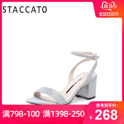 STACCATO 思加图 9E818BL8 女士水钻装饰凉鞋