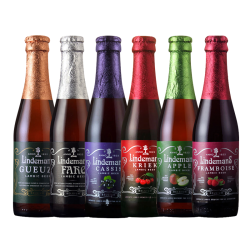 比利时进口精酿啤酒林德曼水果味啤酒250ml*6瓶组合装桃子樱桃苹果蓝莓