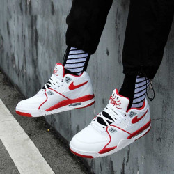 Nike耐克 Air Flight 89 AJ4 男子黑白气垫缓震实战运动篮球鞋 BQ4212