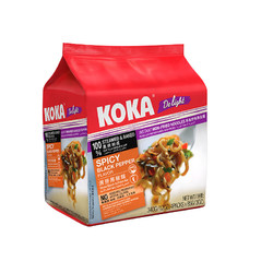 新加坡进口KOKA湿捞黑椒方便面非油炸泡面85g*4袋装泡面即食拉面