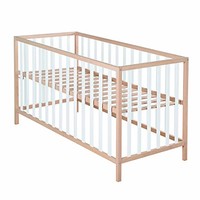 roba 儿童床 'Cosi'， 60x120 厘米，婴儿床 有机山毛榉 实木，网格床 3 层高度可调 双色