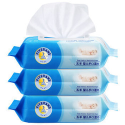 FIVERAMS 五羊 婴儿芦荟手口湿巾 80片 3包 *5件+凑单品