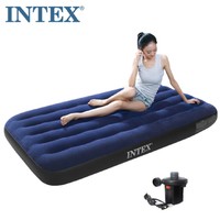 INTEX 68950 蓝色植绒单人充气床垫 单人款