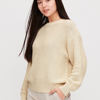 UNIQLO 优衣库 422913 女装 混色圆领针织衫(长袖)