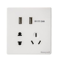 Honeywell 霍尼韦尔 境尚系列 白色五孔带双USB插座