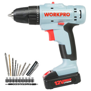 WORKPRO 万克宝 W004529N 家用锂电钻套装 12V *2件