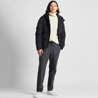 商品uniqlo 优衣库 419309 男士法兰绒松紧长裤 深灰色