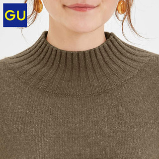 GU 极优 318672 女装宽松高领针织毛衣