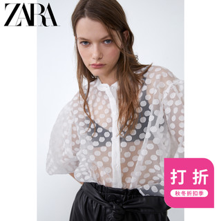 ZARA TRF 07385155250 波点透明硬纱上衣