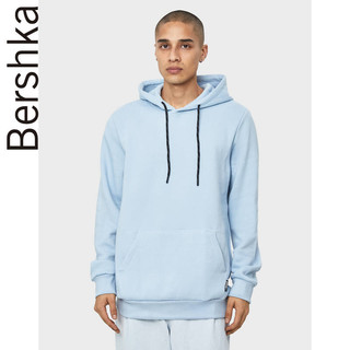 Bershka 02141498400 男士宽松连帽卫衣 蓝色