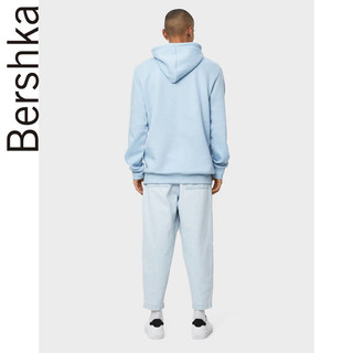 Bershka 02141498400 男士宽松连帽卫衣 蓝色