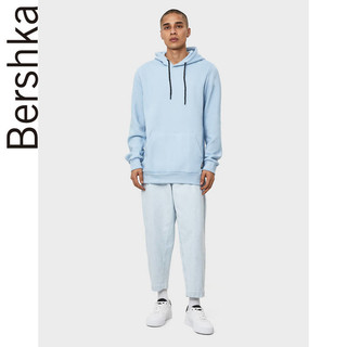 Bershka 02141498400 男士宽松连帽卫衣 蓝色