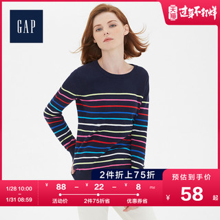 Gap 盖璞 490983 女士条纹圆领长袖毛衣