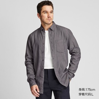 UNIQLO 优衣库 男装衬衫419016666 深灰色 165/84A/S