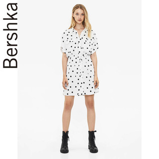 Bershka 巴适卡 00359513060 女士工装款收腰衬衫波点连衣裙