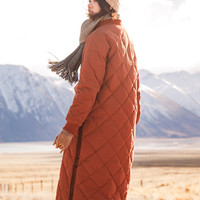 INMAN 茵曼 YS4121094b 女士过膝羽绒服 