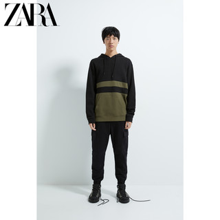 ZARA 01701323505 拼色连帽宽松卫衣 