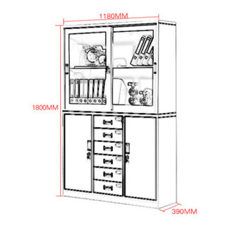 奈高办公家具钢制办公铁皮资料档案柜宽中六文件柜