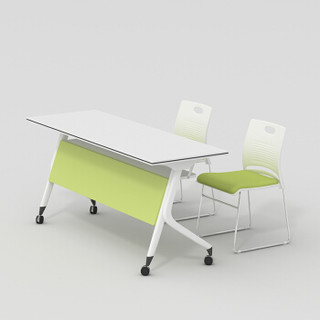 欧宝美办公桌培训桌会议折叠桌长条桌阅览桌接待桌1200*400绿色