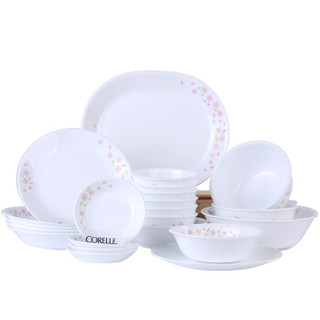 康宁CORELLE 美国进口22头樱花系列玻璃餐具套装22-SR