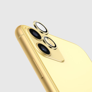 邦克仕(Benks)苹果11钢化膜 iPhone11镜头保护贴膜 摄像头玻璃膜 金属边框耐刮 高清纤薄 黄色单个装