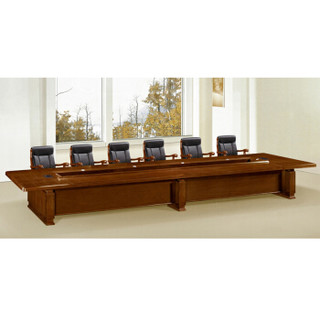 沃盛 FH-604会议室套装含会议桌4米实木贴皮会议桌1张会议椅12张