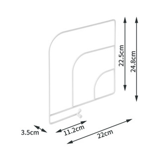 欧润哲 衣柜隔板 衣橱分层免打孔橱柜宿舍柜子分隔层架空间 方形 2只装