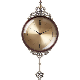 北极星（POLARIS）挂钟 北欧式钟表挂钟客厅现代简约时钟轻奢创意时尚家用大气装饰石英钟 8127-369青铜-小
