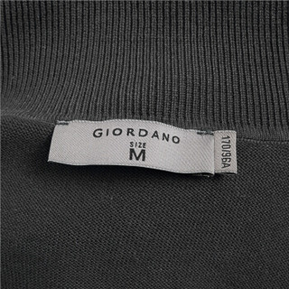 佐丹奴（Giordano） 针织衫 情侣款针织衫精梳棉质打底线衣男女同款高领套头衫01059858  09标志黑色 加大码