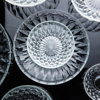 悠米兔yomerto   玻璃水果盘透明水晶创意客厅家用网红沙拉碗  6英寸4只装玻璃碗