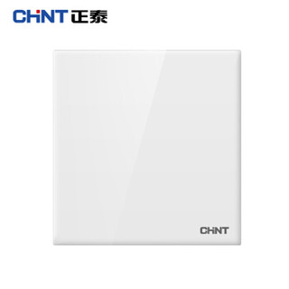 正泰（CHNT）NEW6-T95100 白色联体插座 开关面板 家用暗装空白面板开关（5只装）