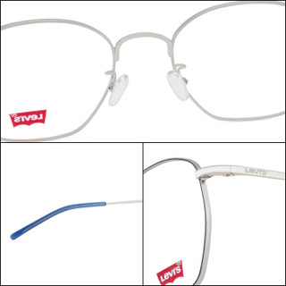 李维斯（Levi's）眼镜框 新款眼镜框男女近视眼镜女眼镜架金属合金多边形蓝色银边眼镜框 LS05293X C05 53mm