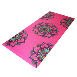 立地美 （LIDIMEI）彩喷粉色莲花硬质密度PVC健身瑜伽地垫185*81*0.4cm