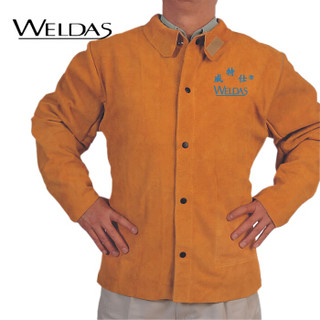 威特仕 / WELDAS 44-2130 金黄色全牛皮上身焊服电焊烧焊专用工作服耐磨隔热抗火 XXL 1件