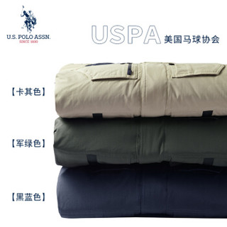 U.S. POLO ASSN.羽绒服男士2019新品秋冬季新款连帽百搭中长款保暖加厚外套大衣 6194117032 卡其 M