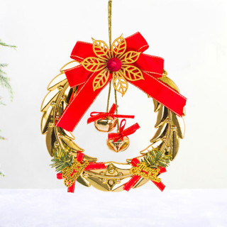 晟旎尚品 圣诞节装饰品挂件配件圣诞树套餐圣诞道具 金色花环铃铛